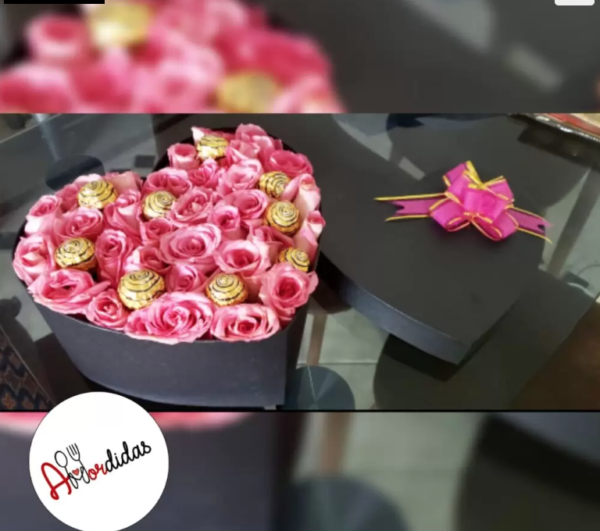 Arreglos florales a Domicilio Bogotá - Corazón de rosas