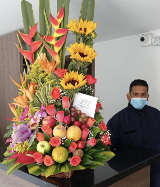 Arreglo de flores a Domicilio Bogotá  – Flores con frutas